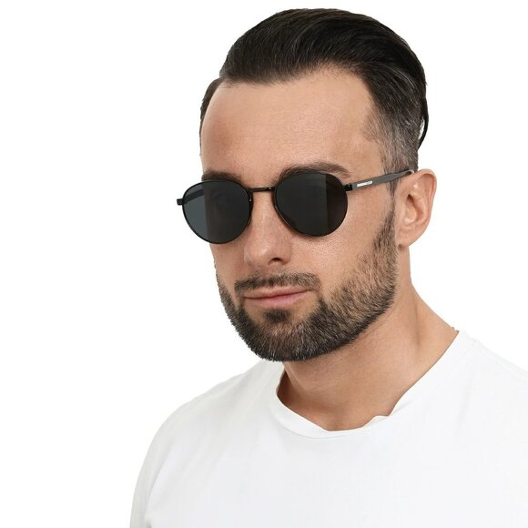 Prada Men Sunglasses Black Polarized Round PRB51S 1AB5Z1 NEW AUTHENTIC - Picture 13 of 13